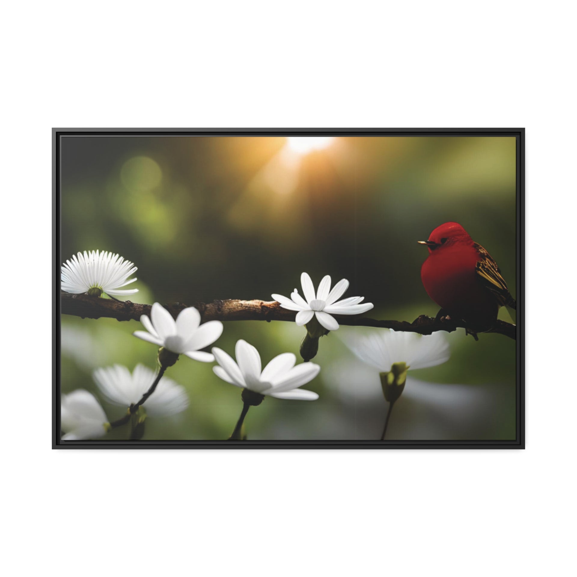 Perched Red Bird Canvas