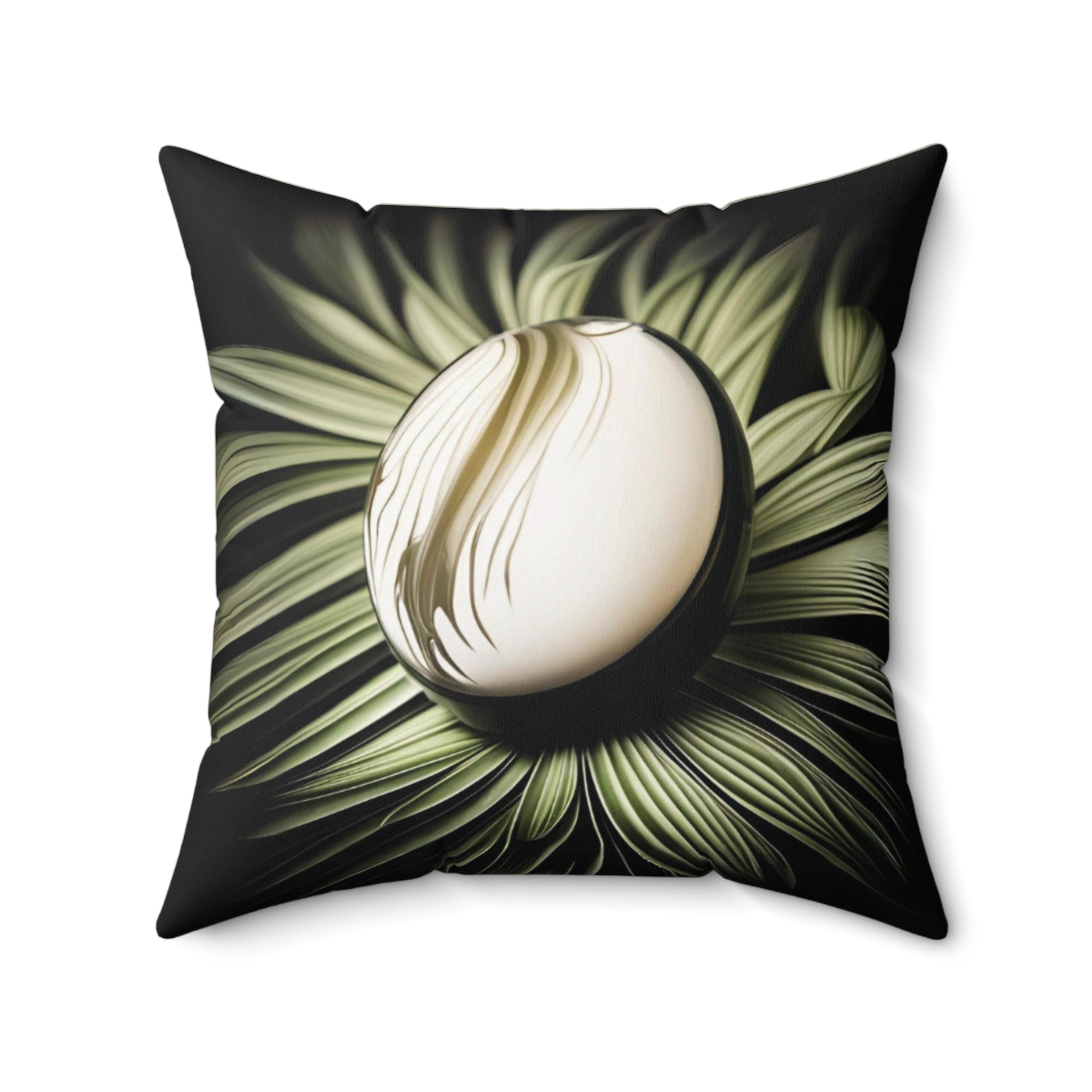 Green Droplet Throw Pillow